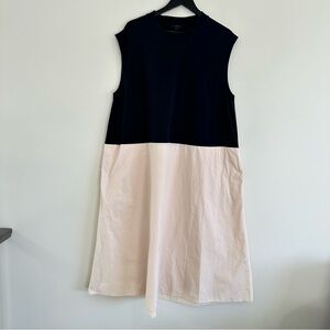 COS Two-Tone Black and Cream Sleeveless Midi Dress